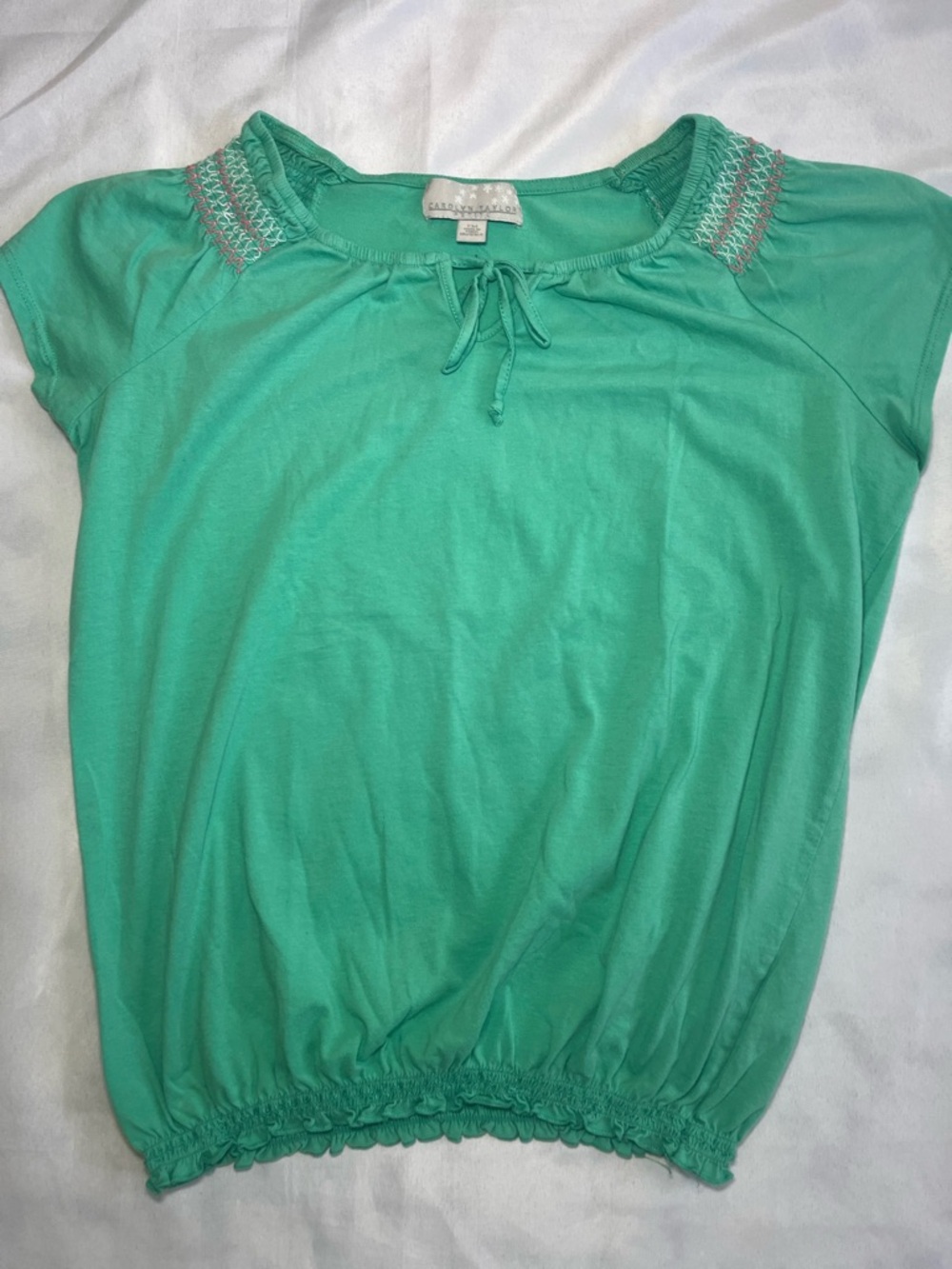 Catherine Taylor Petite Medium Casual Women's Mint Green Short Sleeve Top
